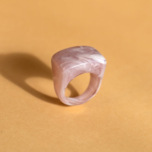 Lilac Square Resin Ring