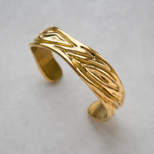 Sculpted Gold Open Cuff