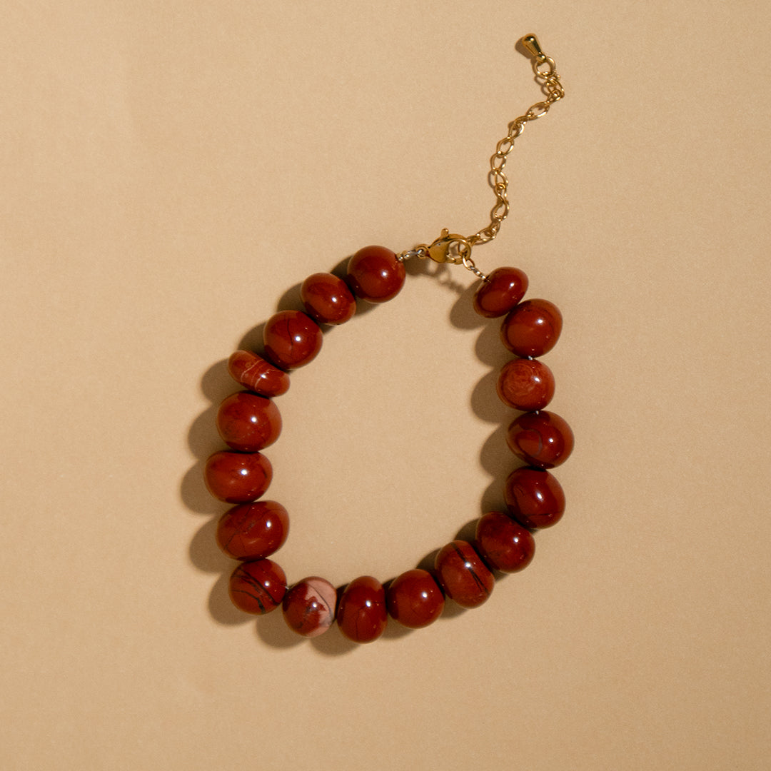 Chestnut Pebble Bead Bracelet