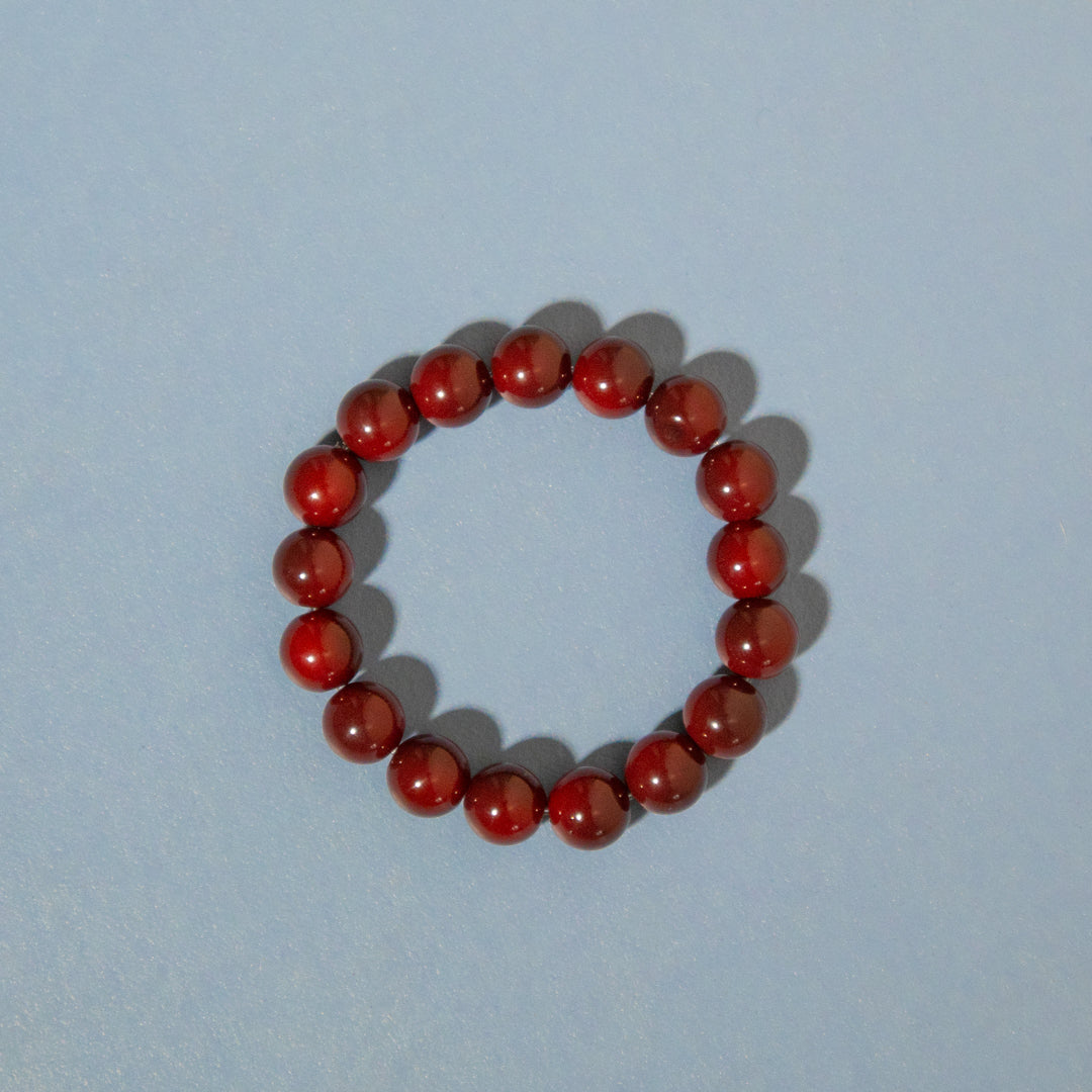 Red Wine Bead Stretch Bracelet