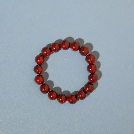 Red Wine Bead Stretch Bracelet
