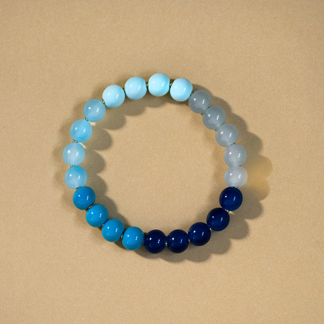 Shades of Blue Bead Bracelet