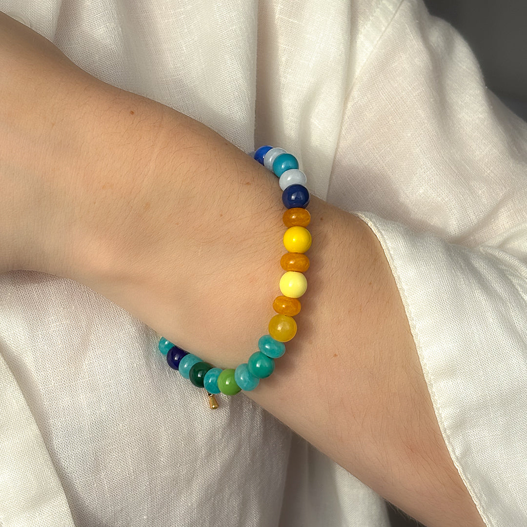 Pastel Gemstone & Glass Bead Bracelet