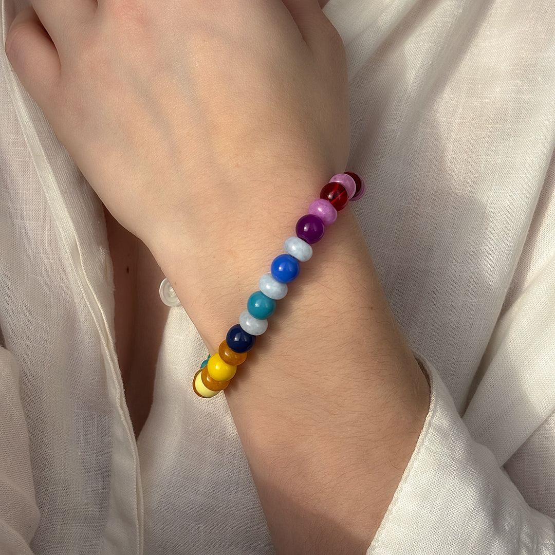 Pastel Gemstone & Glass Bead Bracelet