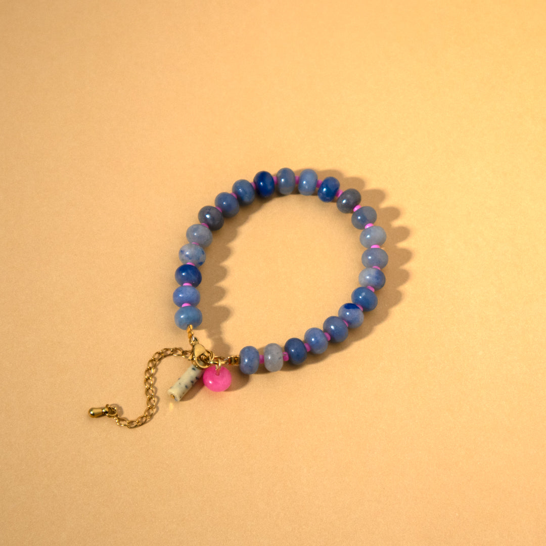 Blue and Pink Gingham Bracelet