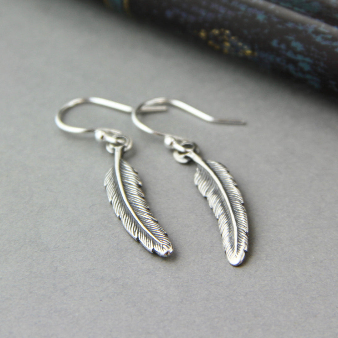 Feather Drop Earrings