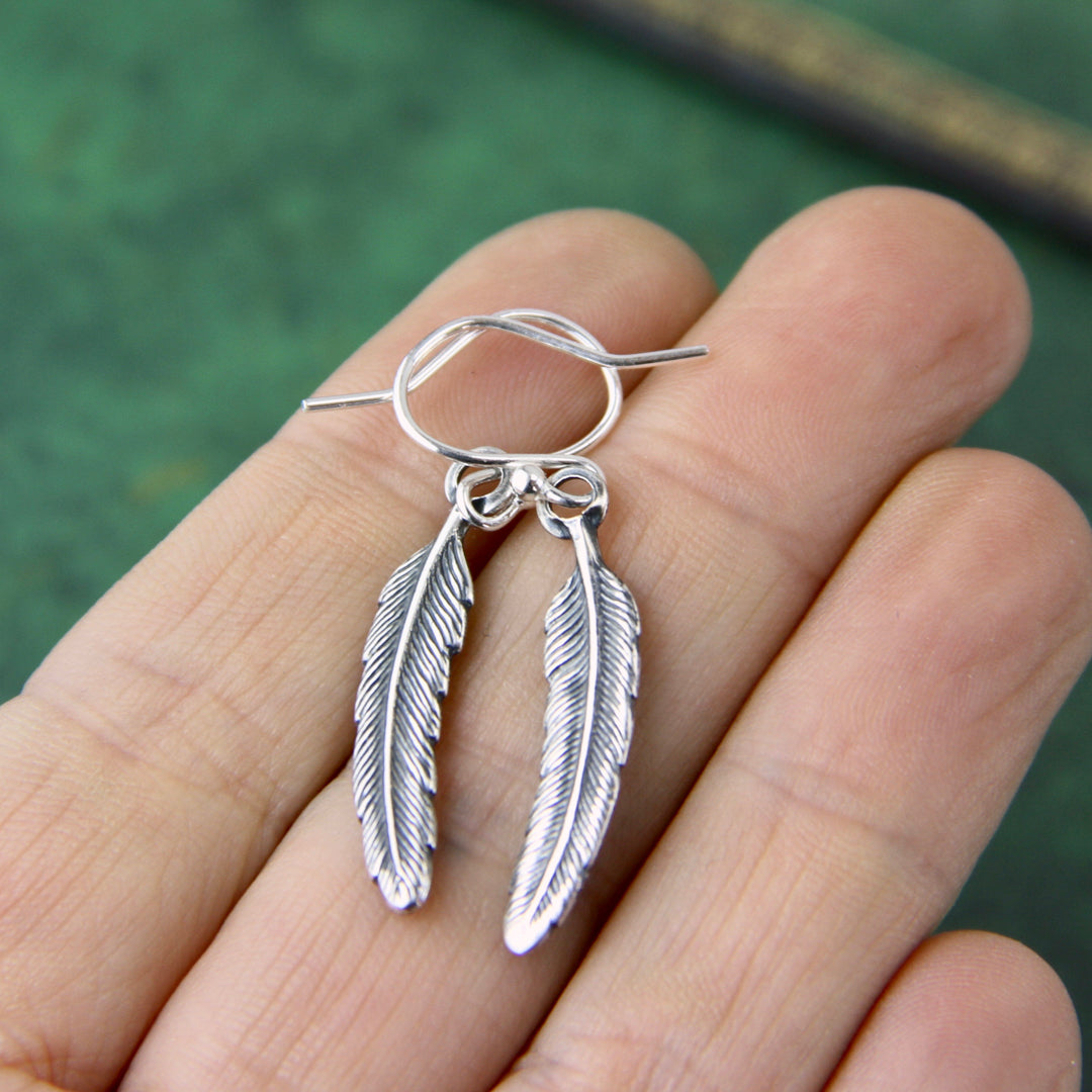 Feather Drop Earrings