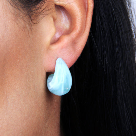 Pastel Coloured Resin Teardrop Stud Earrings