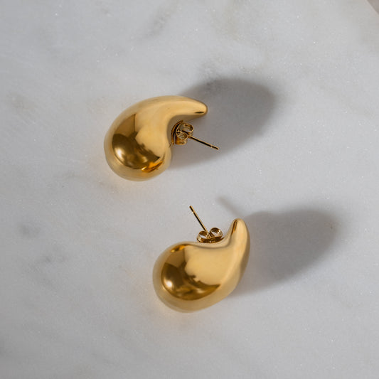 Chunky Teardrop Stud Earrings Non Tarnish