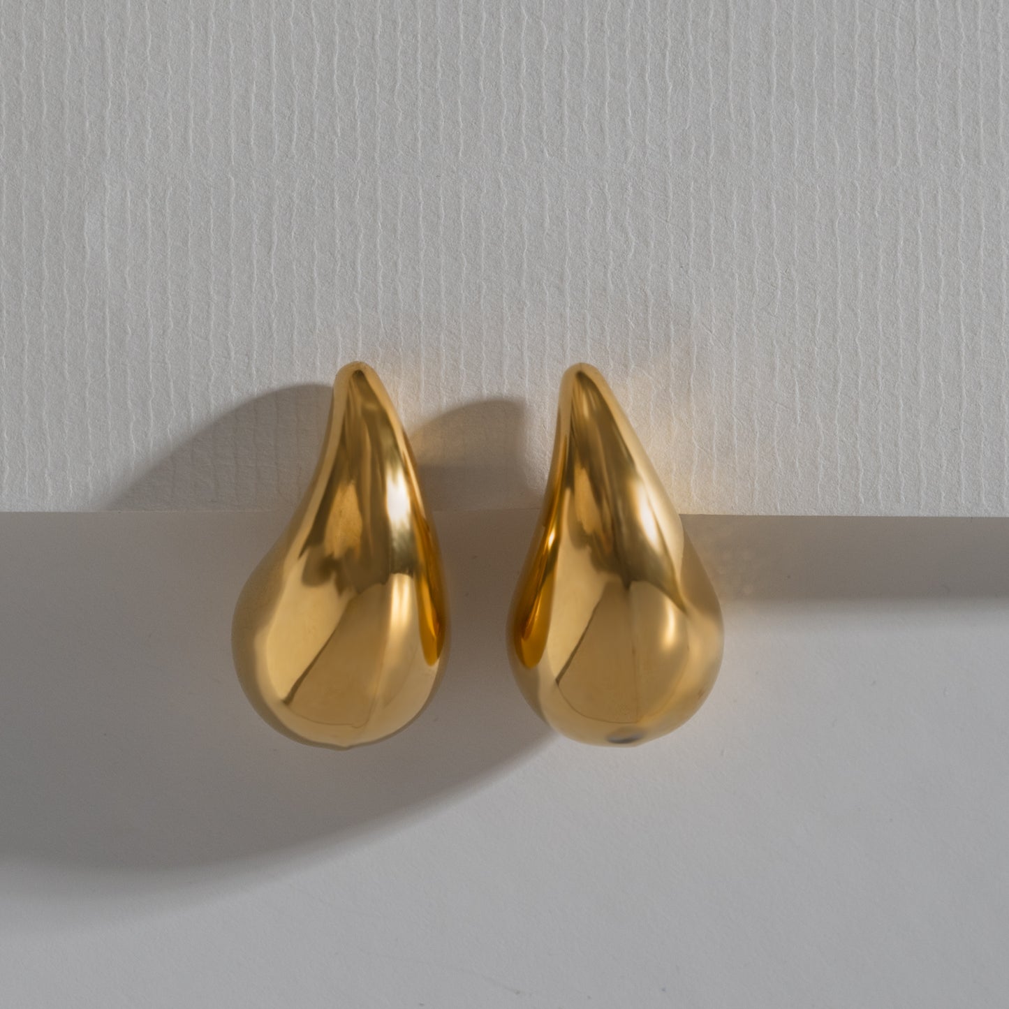 Gold Chunky Teardrop Earrings