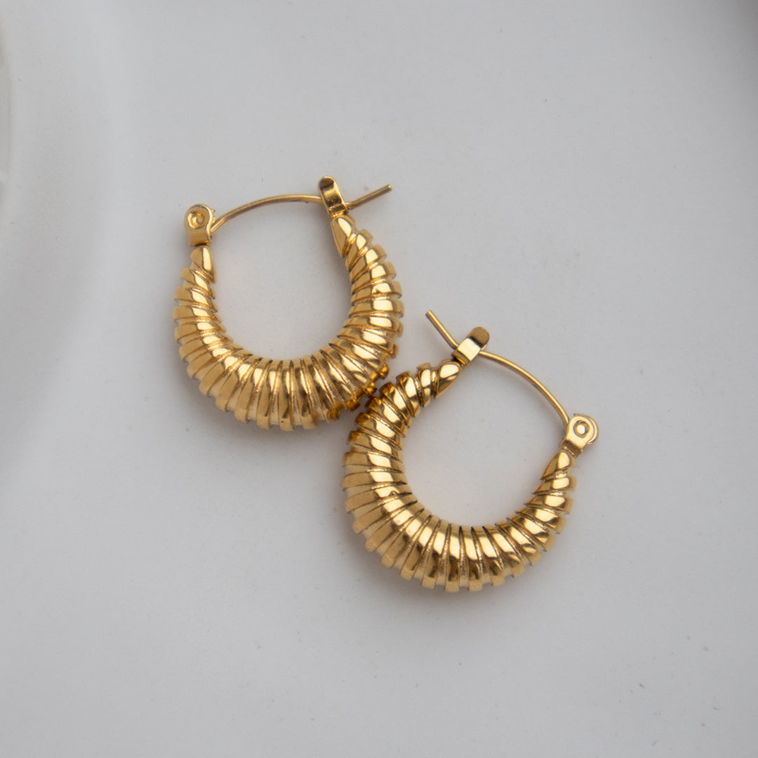 Chunky Croissant Hoop Earrings Non Tarnish