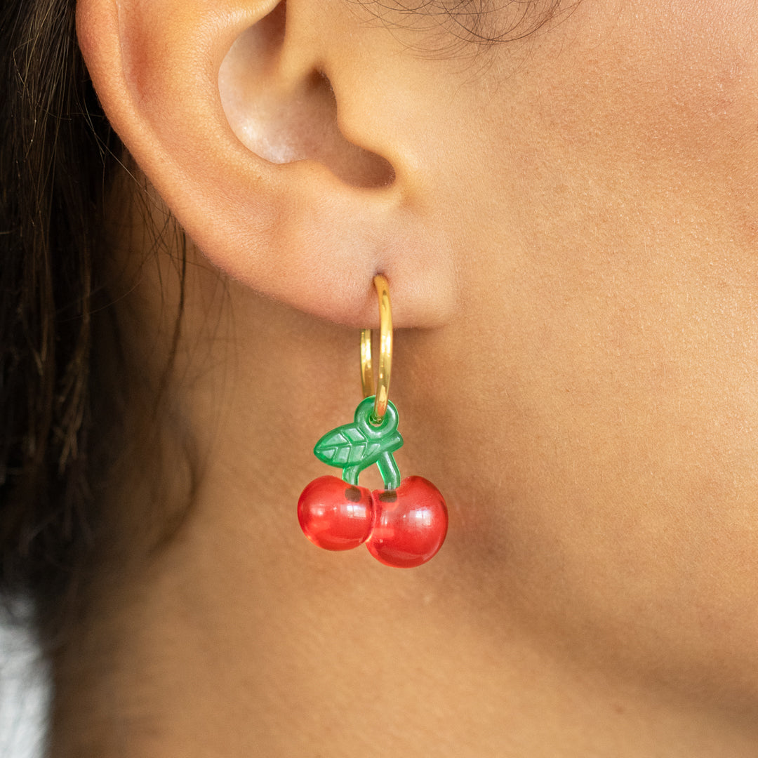 Cherry Hoop Earrings