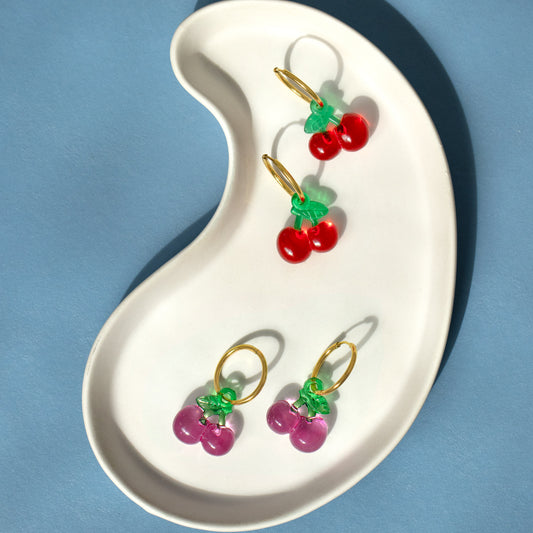 Cherry Hoop Earrings