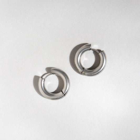 Stainless Steel Chunky Hinge Hoop Earrings