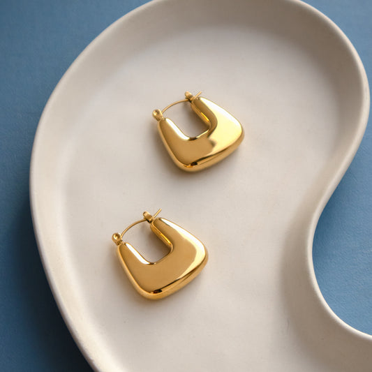 Chunky Rectangular Hoop Earrings