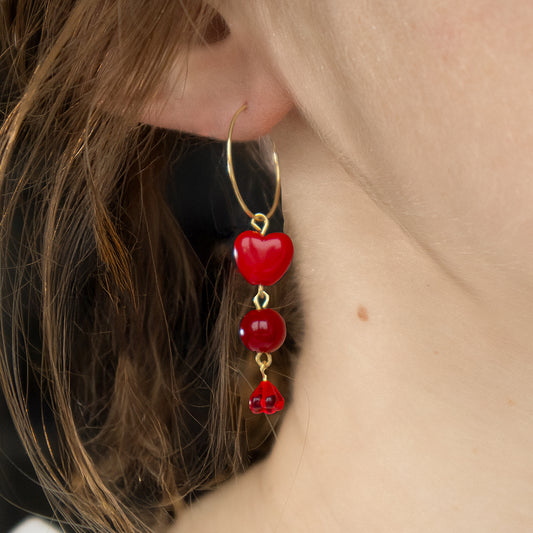 Sweetheart Charm Hoop Earrings