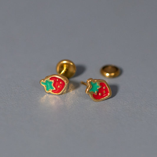 Strawberry Enamel Stud Earrings