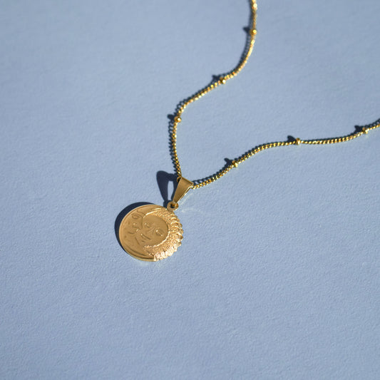 Golden Sun Pendant Necklace