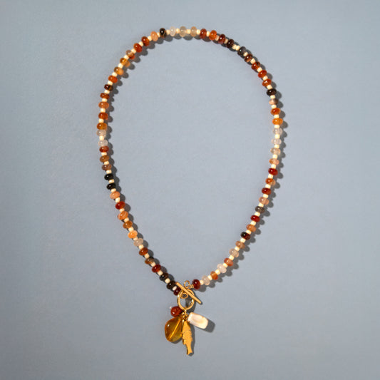 Amber Gingham Toggle Necklace