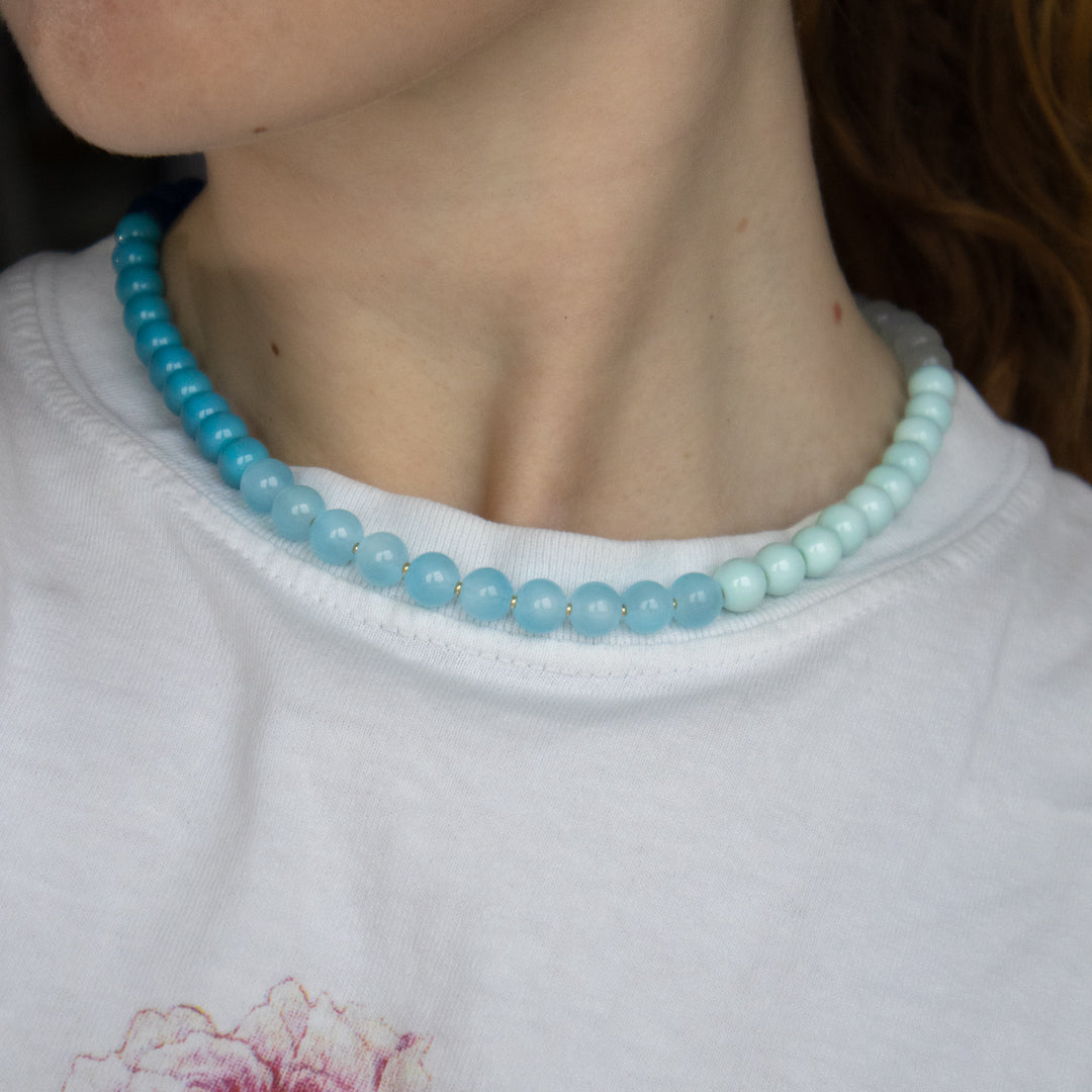 Shades of Blue Bead Bracelet