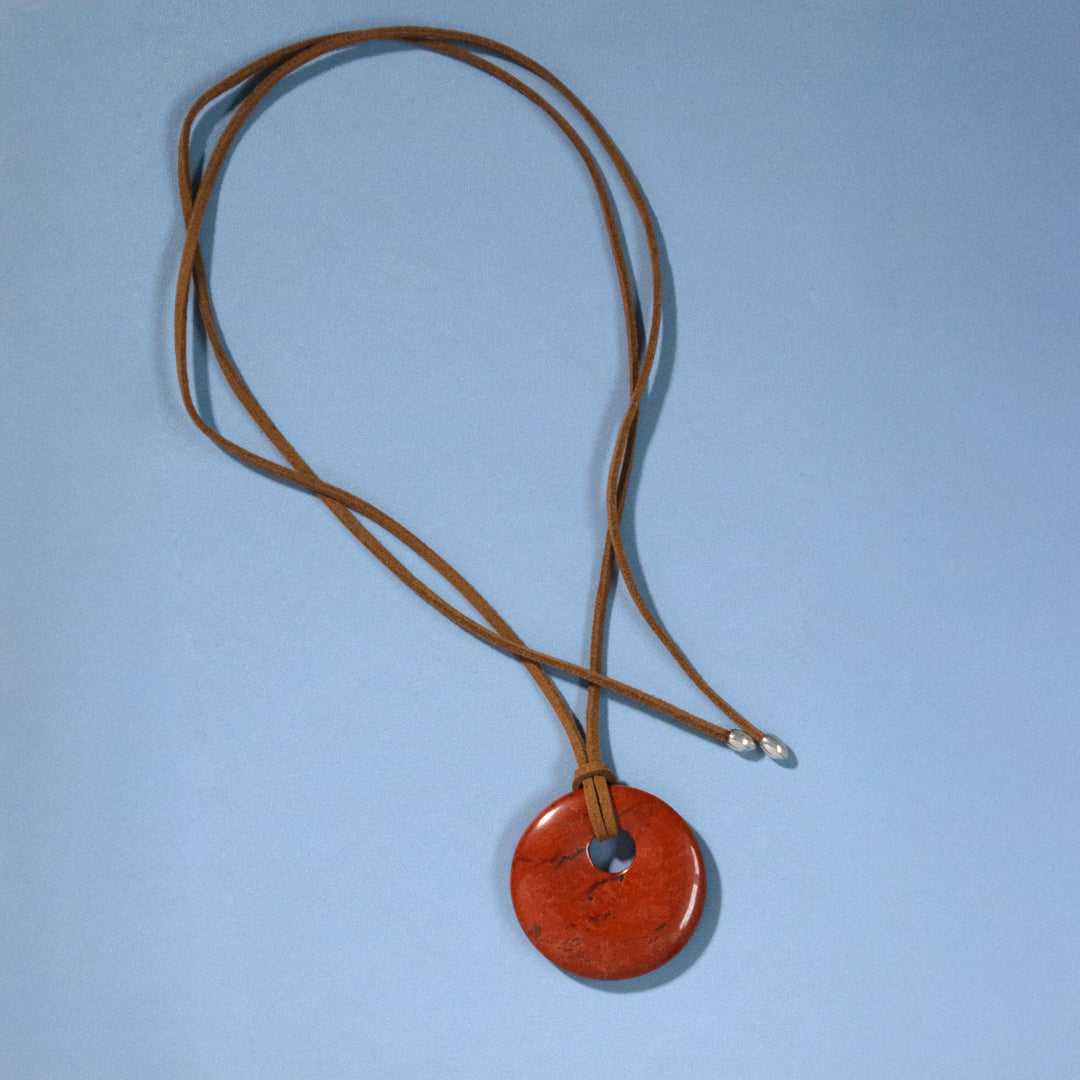 Red Jasper Long Pendant Necklace