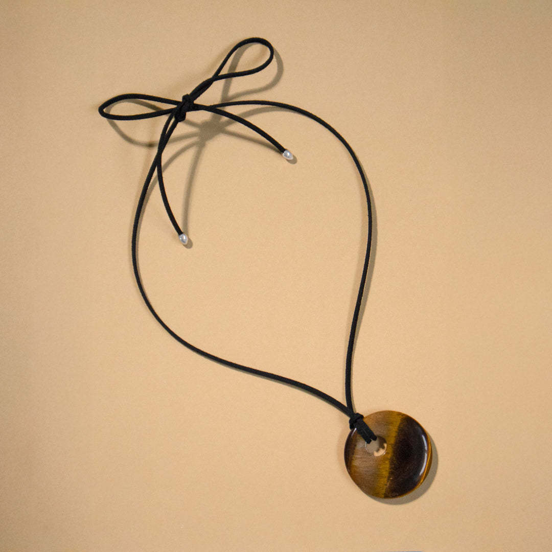 Tiger's Eye Long Pendant Necklace