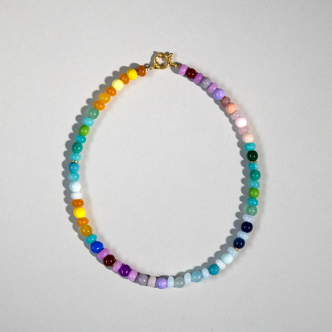 Multicolour Gemstone and Glass Bead Necklace