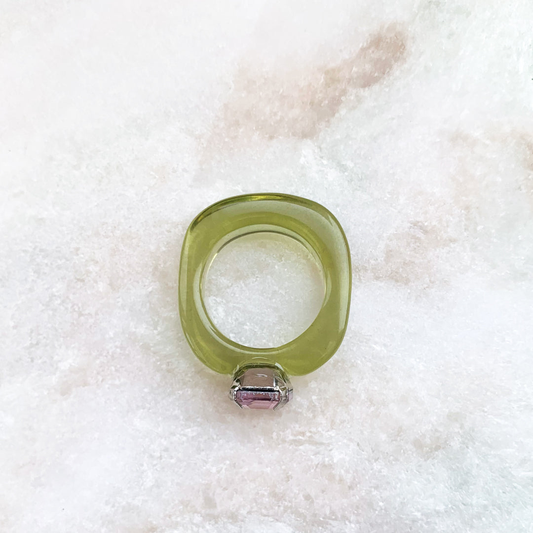 Green on sale resin ring