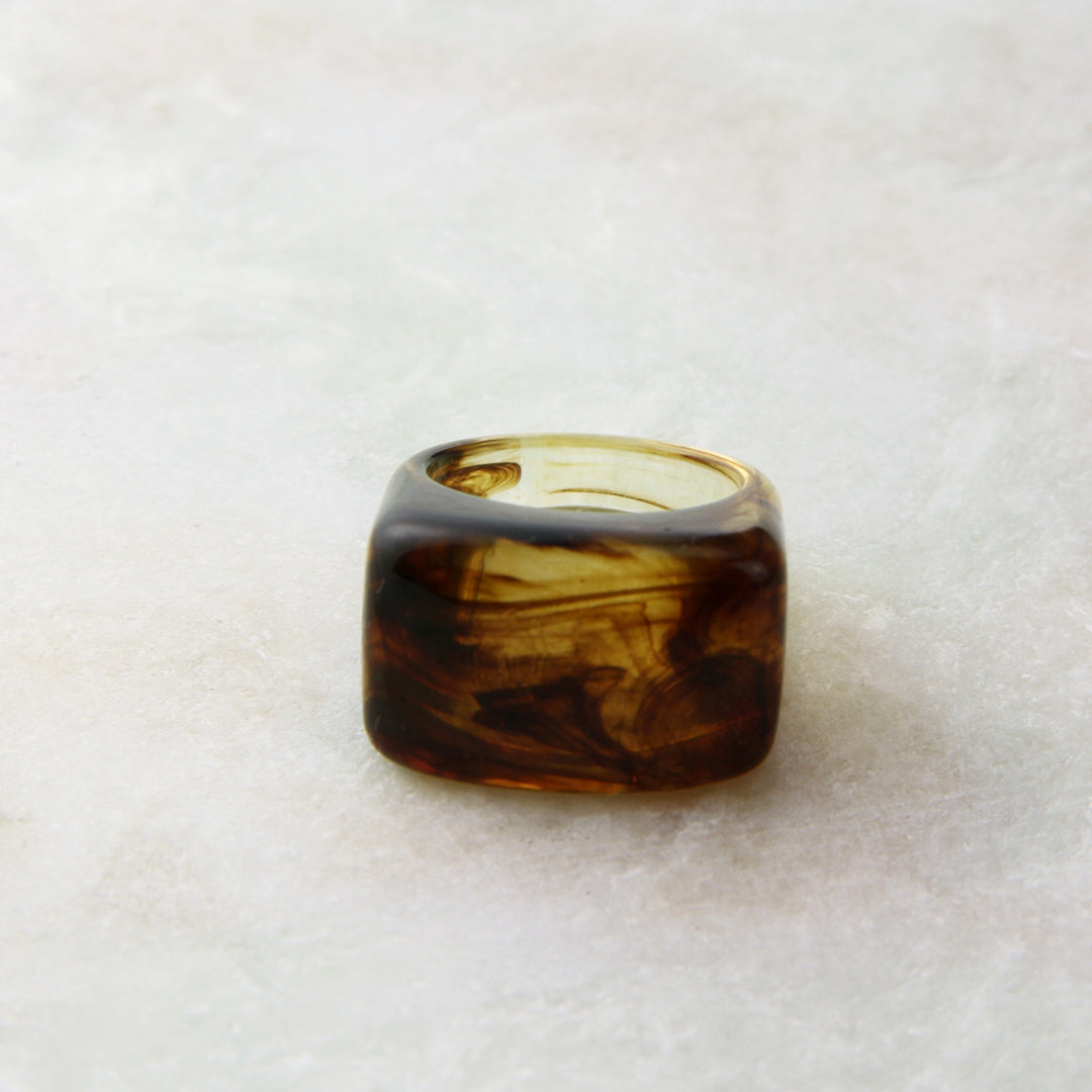 Transparent Chunky Resin Ring