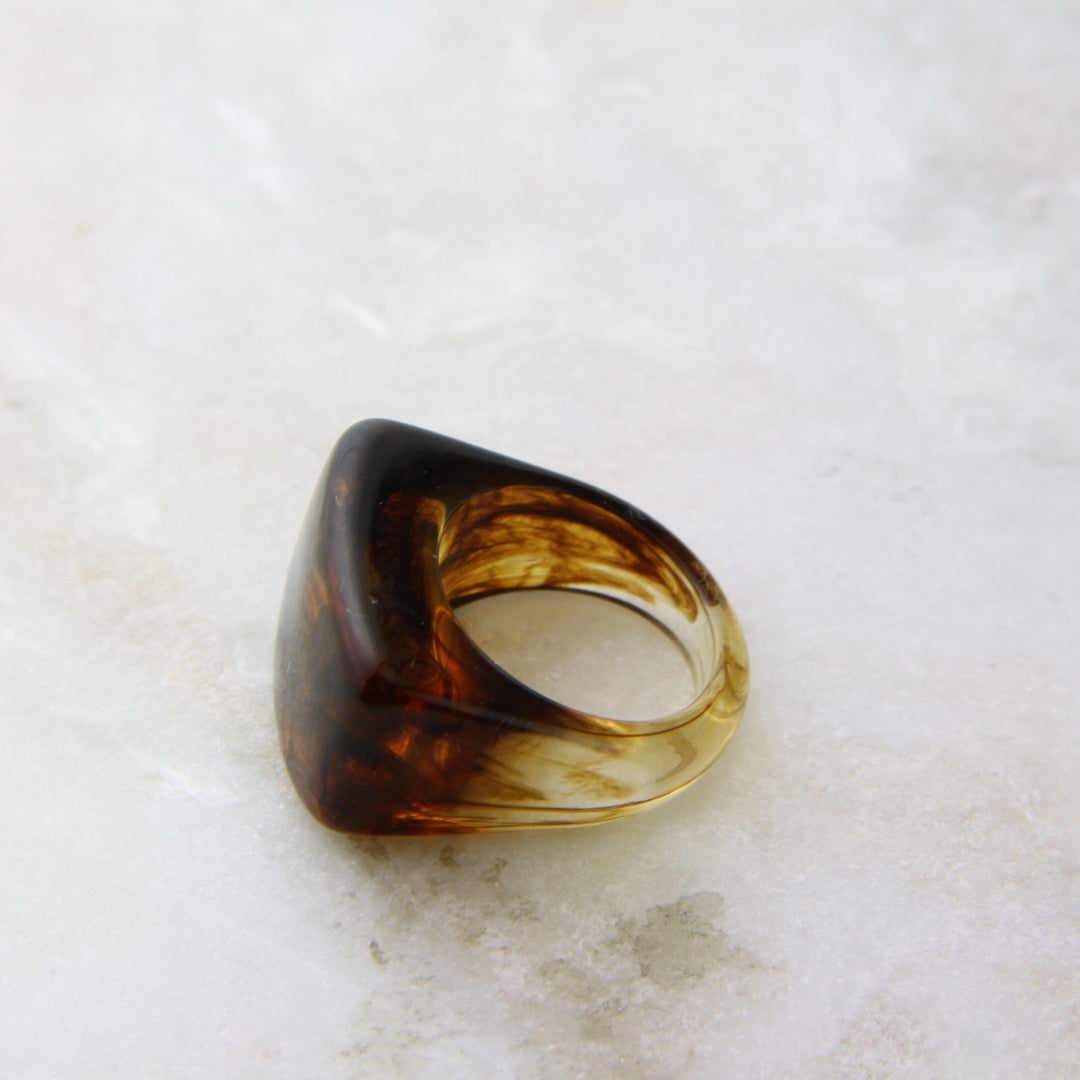 Transparent Chunky Resin Ring