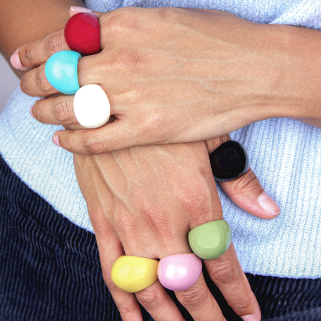 Chunky Dome Colourful Resin Ring