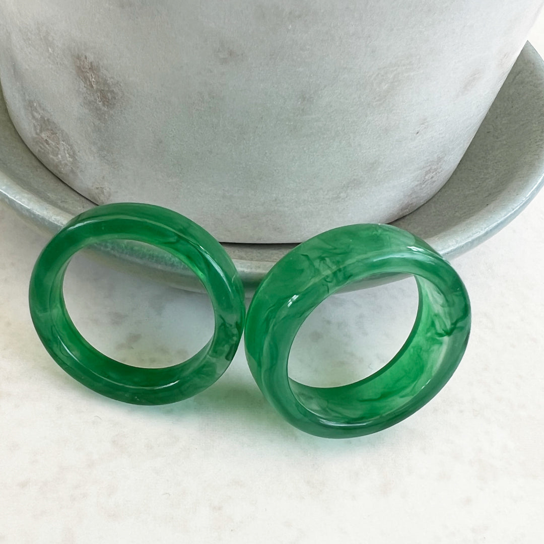 Green Opaque Resin Ring