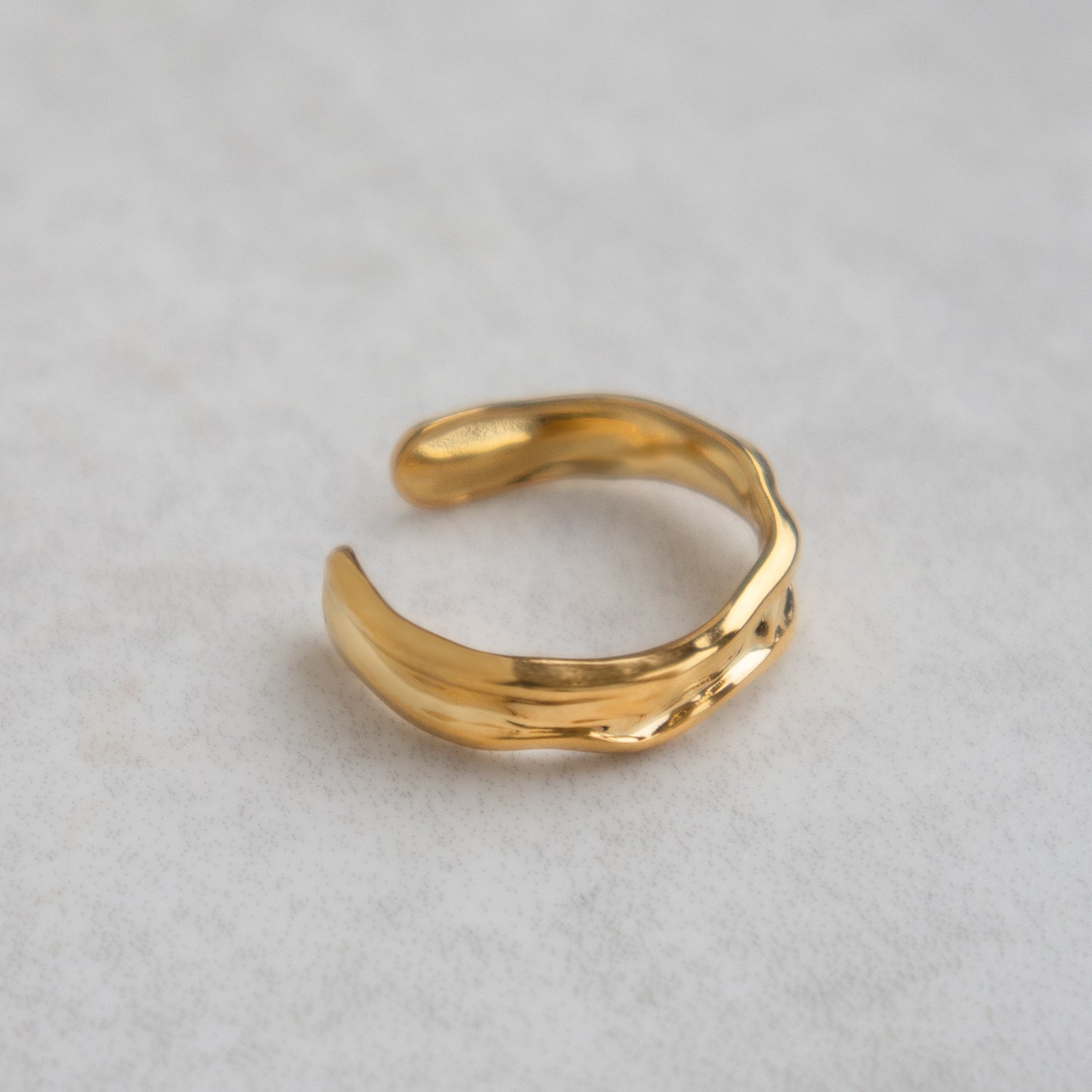 Wavy Molten Open Ring Non Tarnish