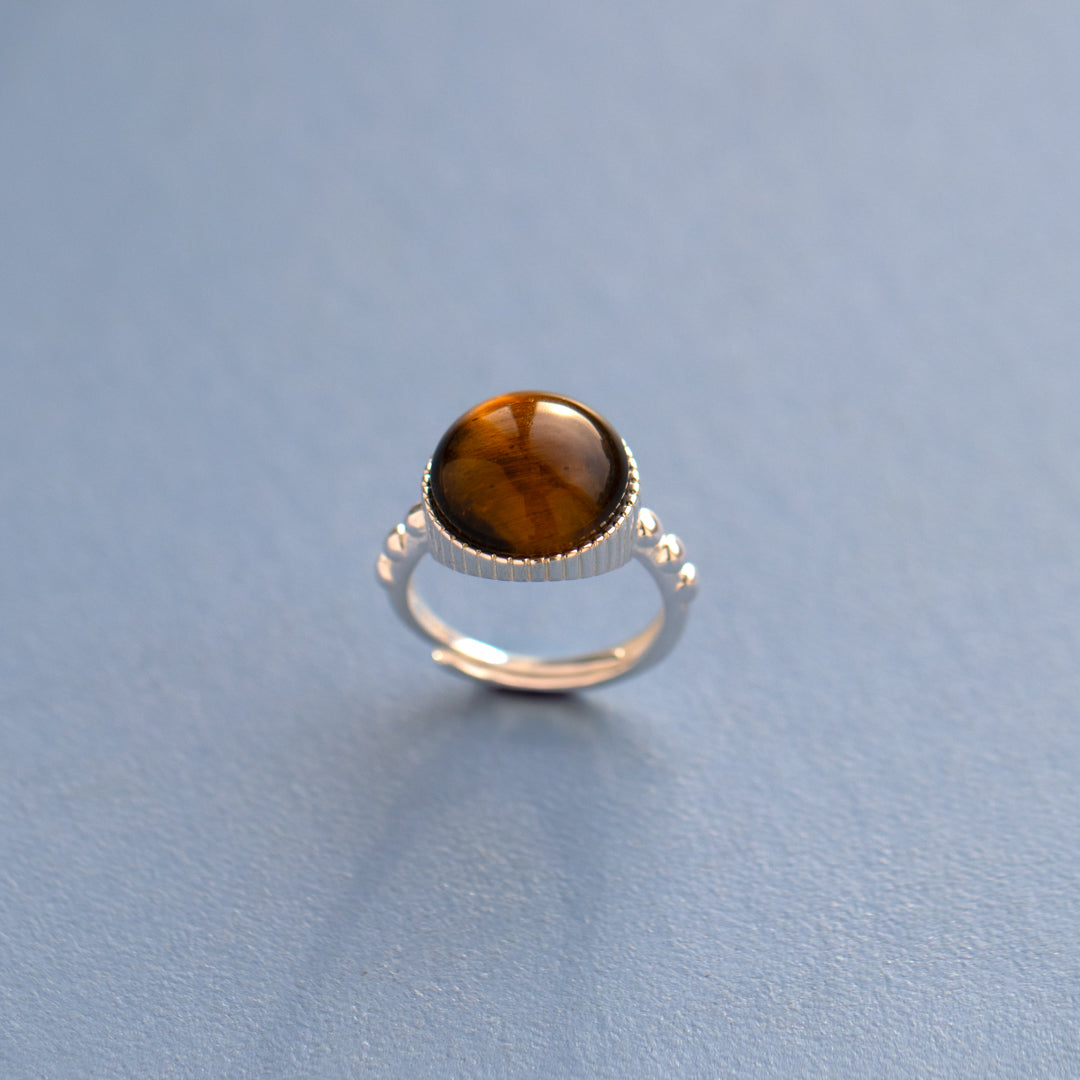 Sterling Silver Tiger's Eye Chunky Ring
